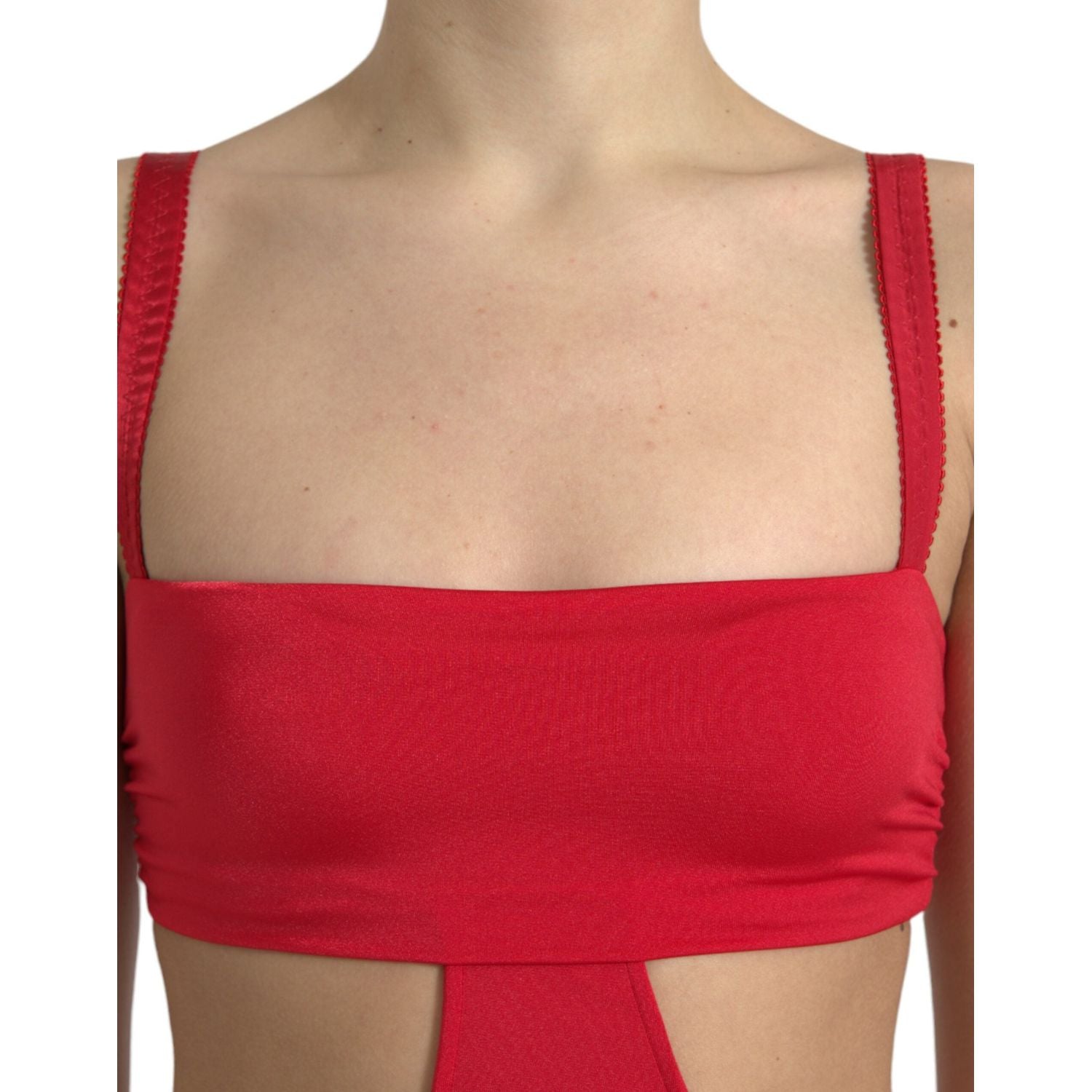 精致红色镂空紧身迷你连衣裙