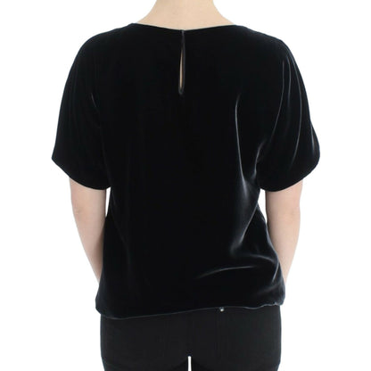 Dolce & Gabbana Black velvet shortsleeved blouse