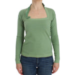 Ermanno Scervino Green Wool Blend Striped Long Sleeve Sweater