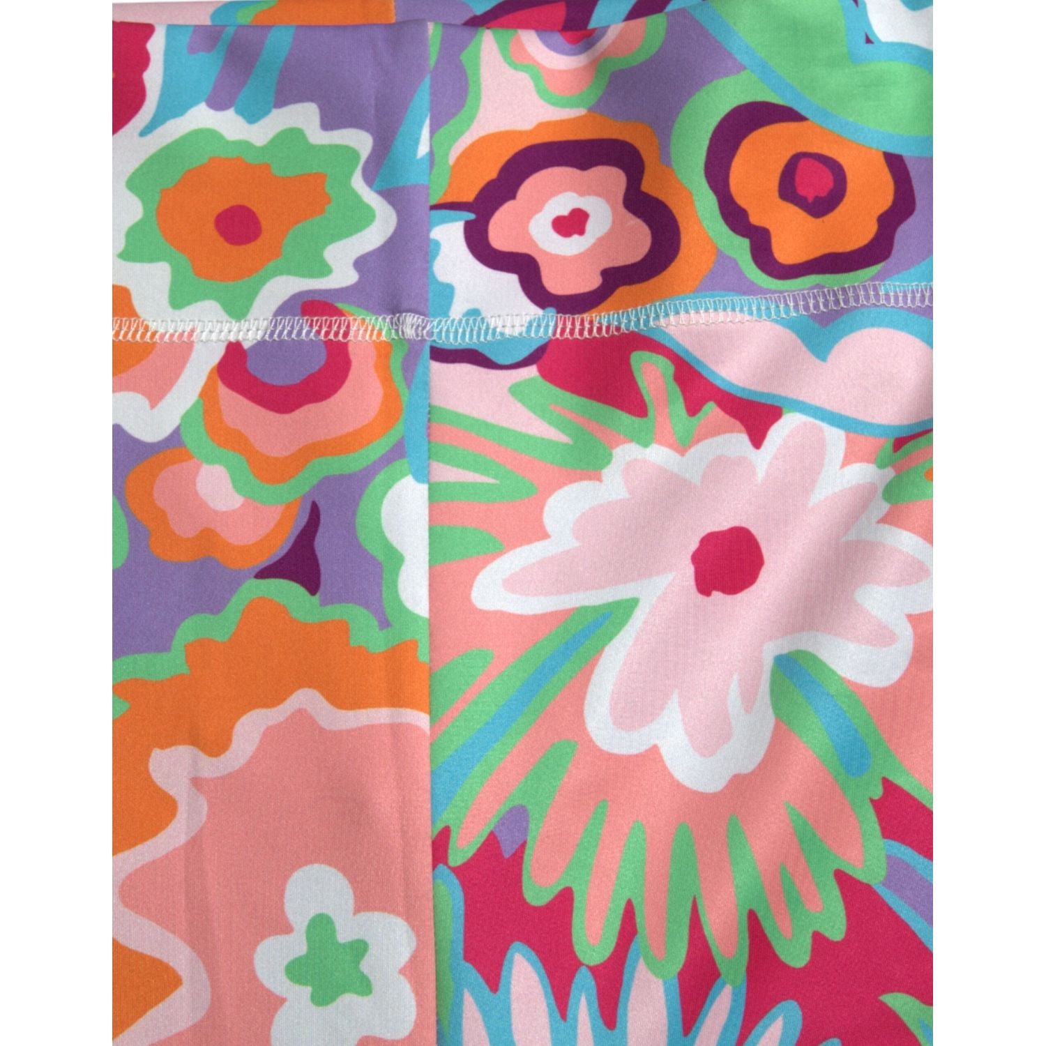 迷人花卉印花高腰紧身裤