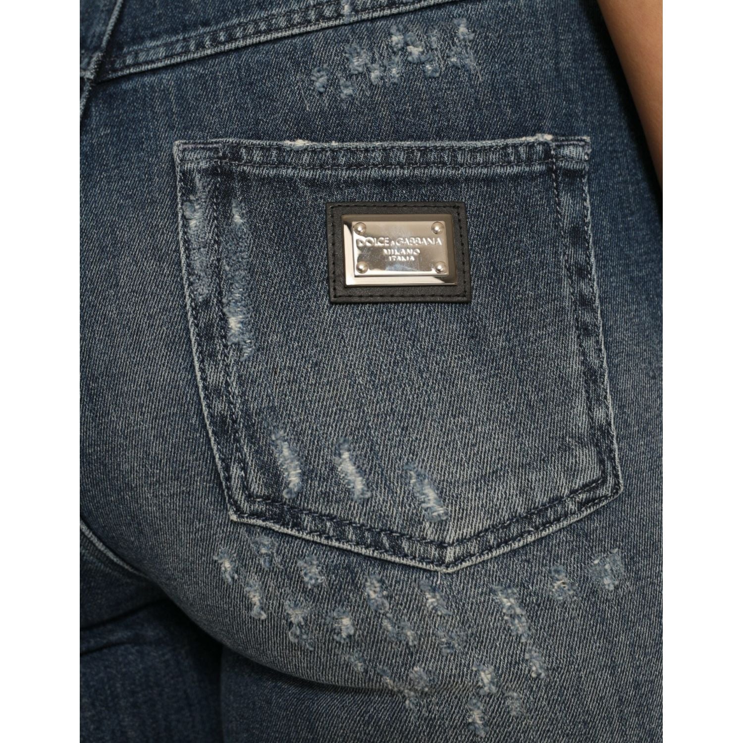 优雅高腰弹力牛仔裤