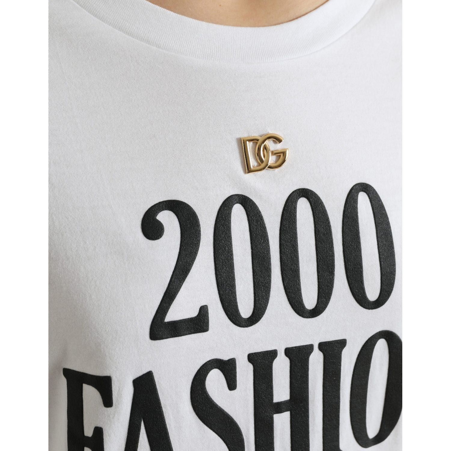 优雅白色系带棉质 T 恤