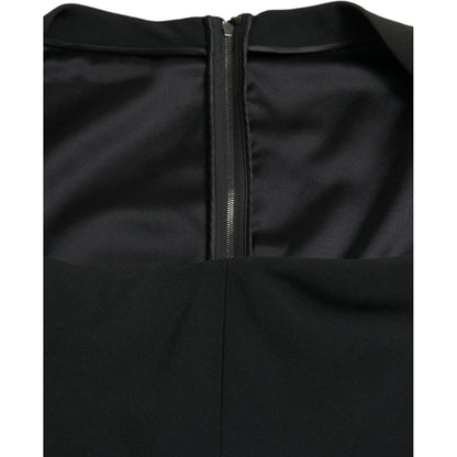 Dolce & Gabbana Black Cady Viscose Sleeveless Dress