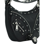 Versace Elegant Black Leather Hobo Shoulder Bag Versace Dark Slate Gray