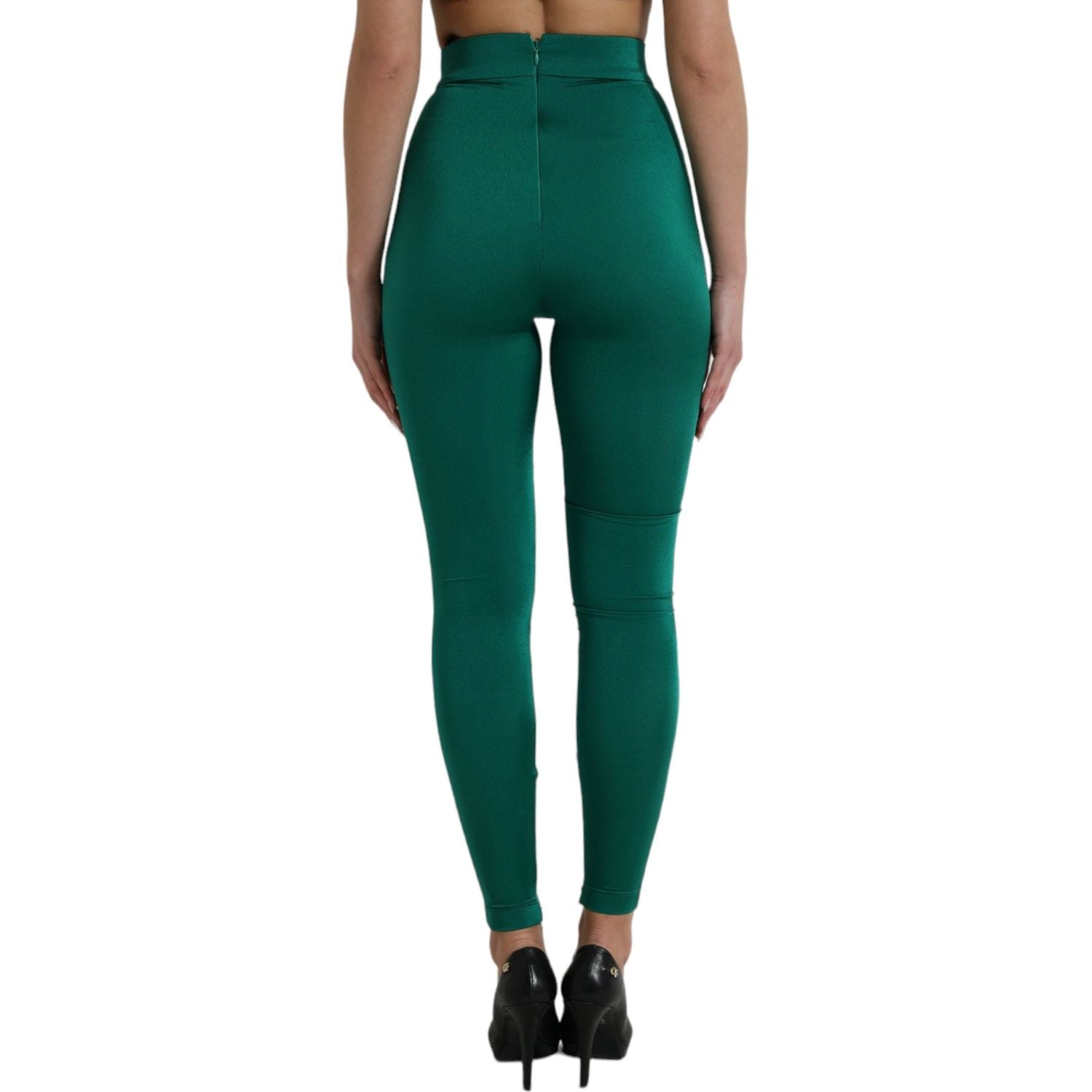 بنطال ضيق عالي الخصر باللون الأخضر من تصميم دولتشي آند غابانا