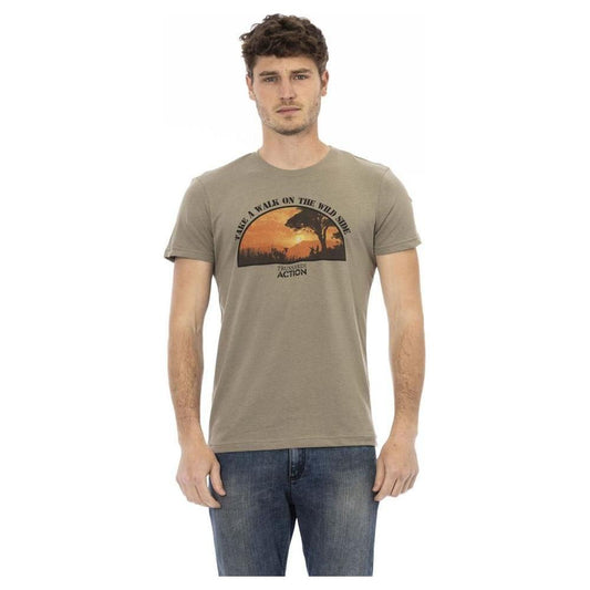 Trussardi Action Green Cotton Men T-Shirt TR-24177-M