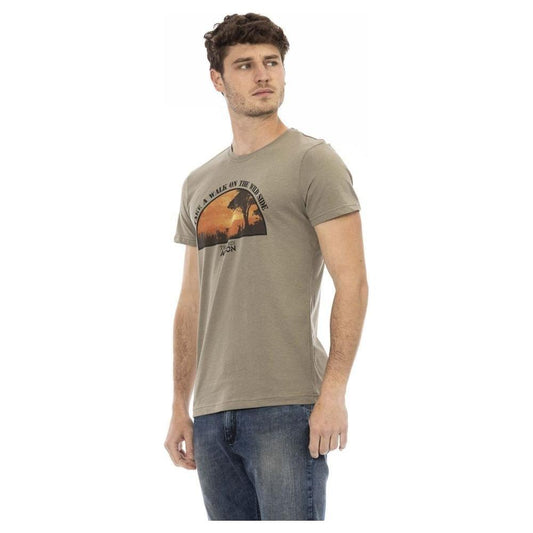 Trussardi Action Green Cotton Men T-Shirt TR-24177-M