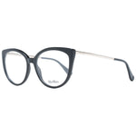 Max Mara Black Women Glasses Frame, cat-eye full-rim style, black plastic with demo lenses, includes branded case.