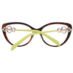 Emilio Pucci Brown Women Glasses Frame in cat eye style with full-rim brown plastic frame and demo lenses. Includes branded case.