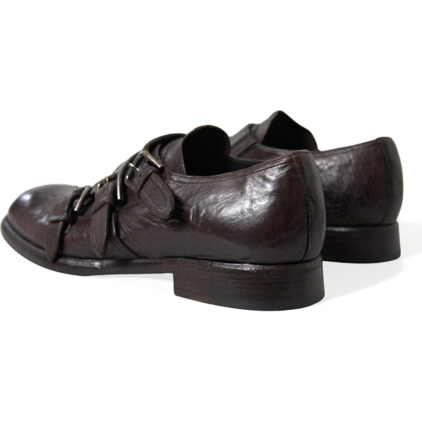 Dolce & Gabbana Brown Leather Strap Formal Dress Shoes