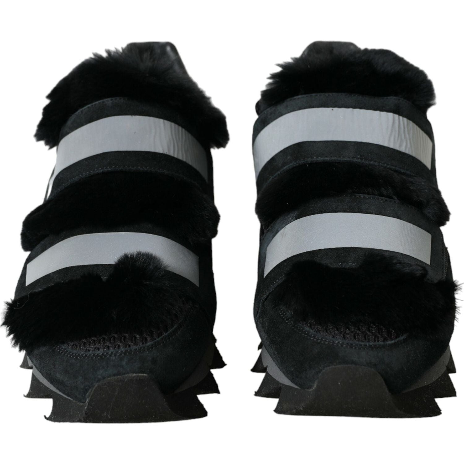 حذاء رياضي أنيق من الجلد السويدي مزين بالفراء من دولتشي آند غابانا