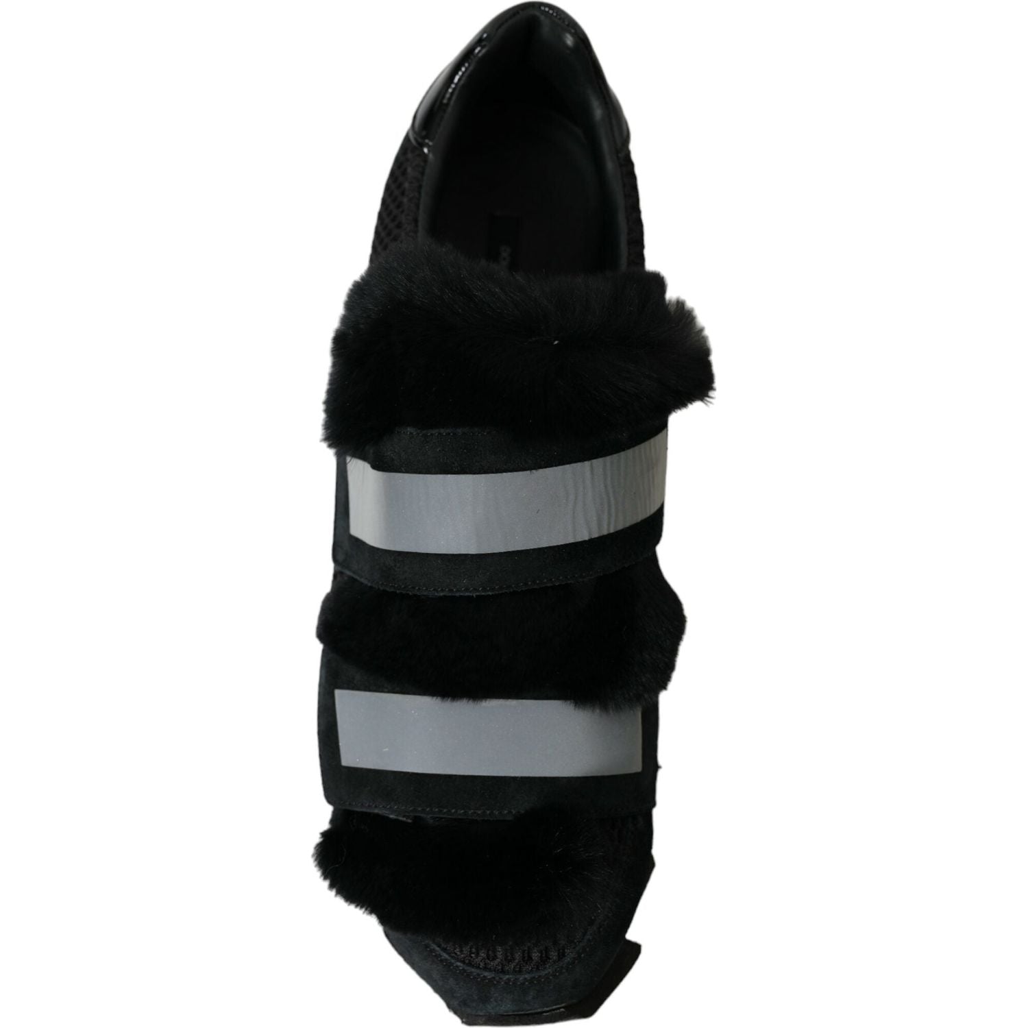 حذاء رياضي أنيق من الجلد السويدي مزين بالفراء من دولتشي آند غابانا