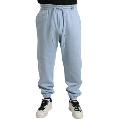 Dolce & Gabbana Light Blue Cotton Sweatpants Men Jogger Pants
