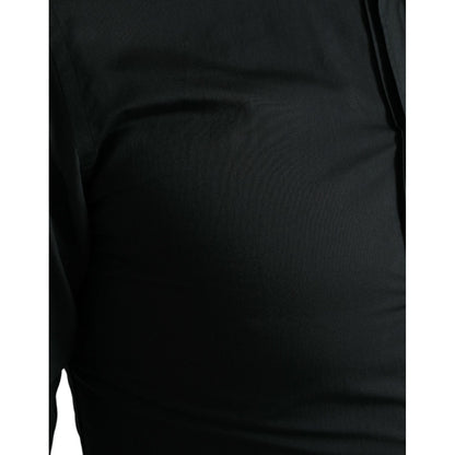 Dolce & Gabbana Black Cotton Silk Formal GOLD Dress Shirt