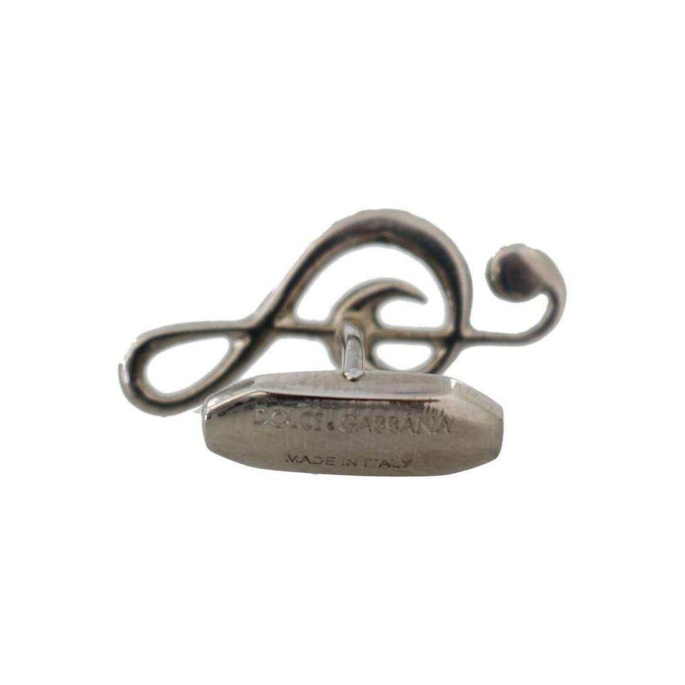 优雅银色颤音符袖扣