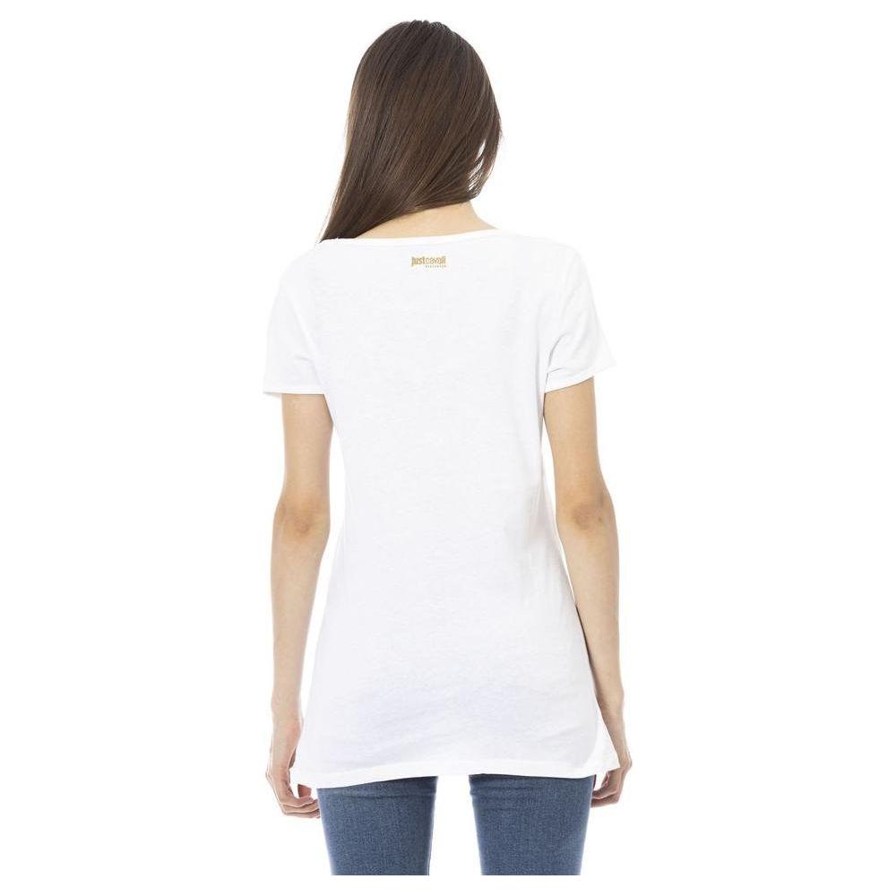 Just Cavalli White Cotton T-Shirt