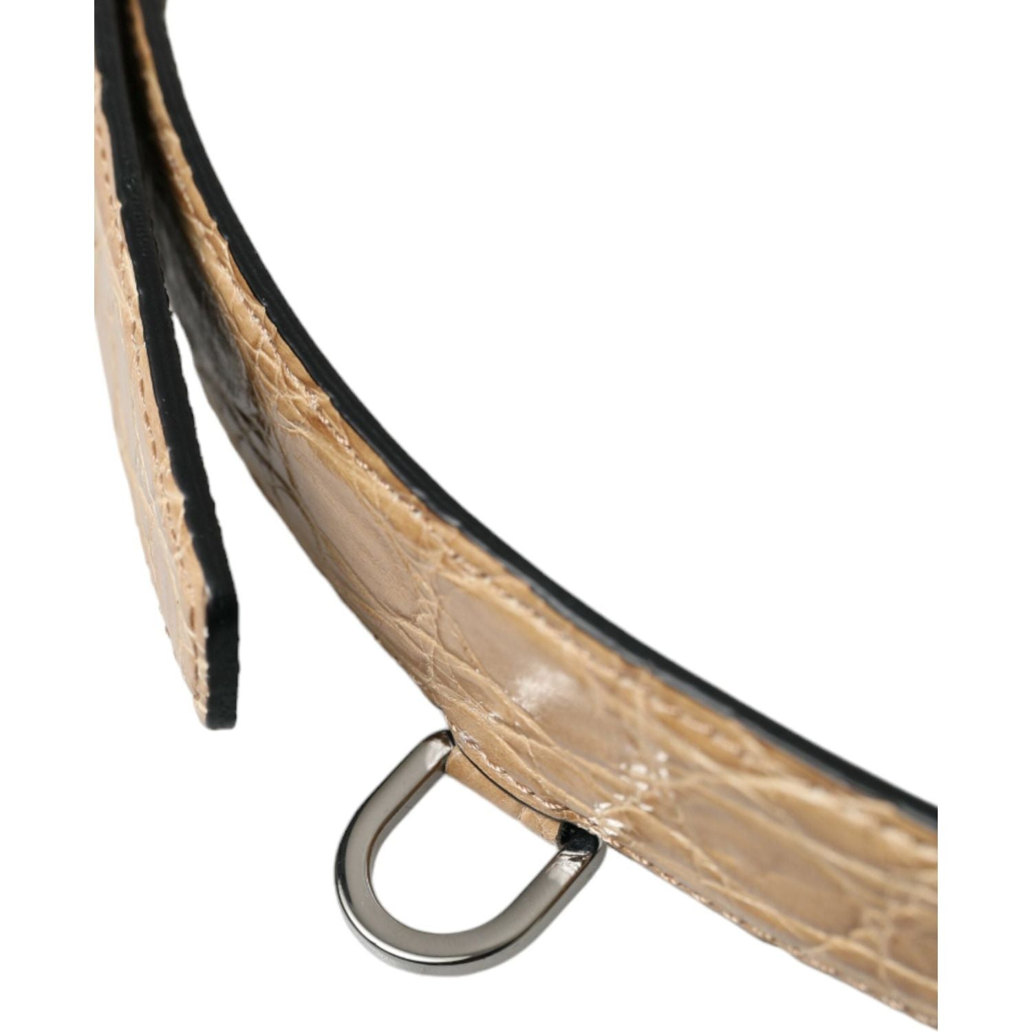 حزام جلدي أنيق باللون البيج من دولتشي آند غابانا