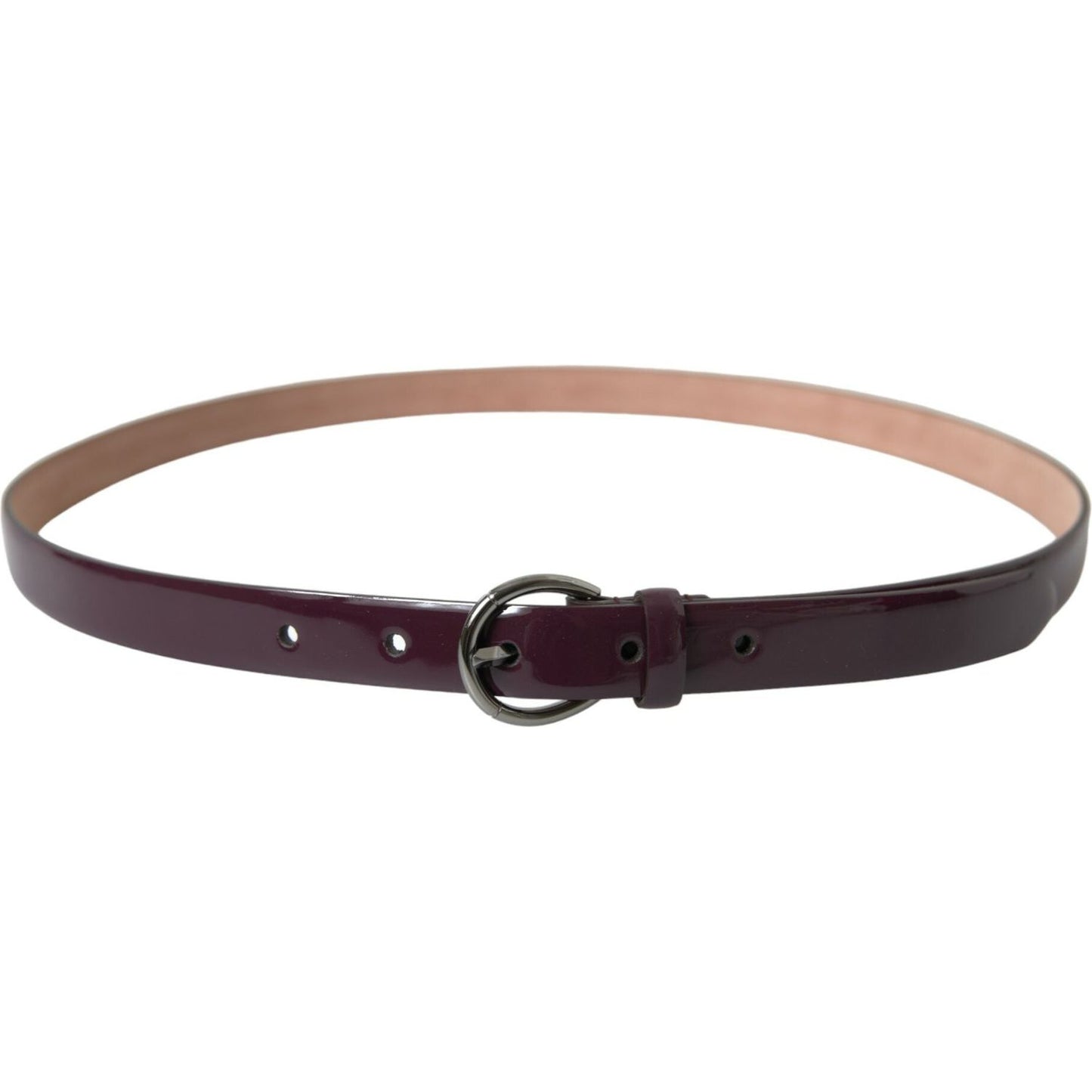 Dolce & Gabbana Maroon Leather Silver Metal Buckle Belt