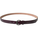 Dolce & Gabbana Maroon Leather Silver Metal Buckle Belt