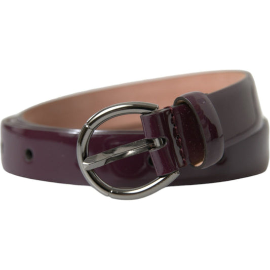Dolce & Gabbana Maroon Leather Silver Metal Buckle Belt