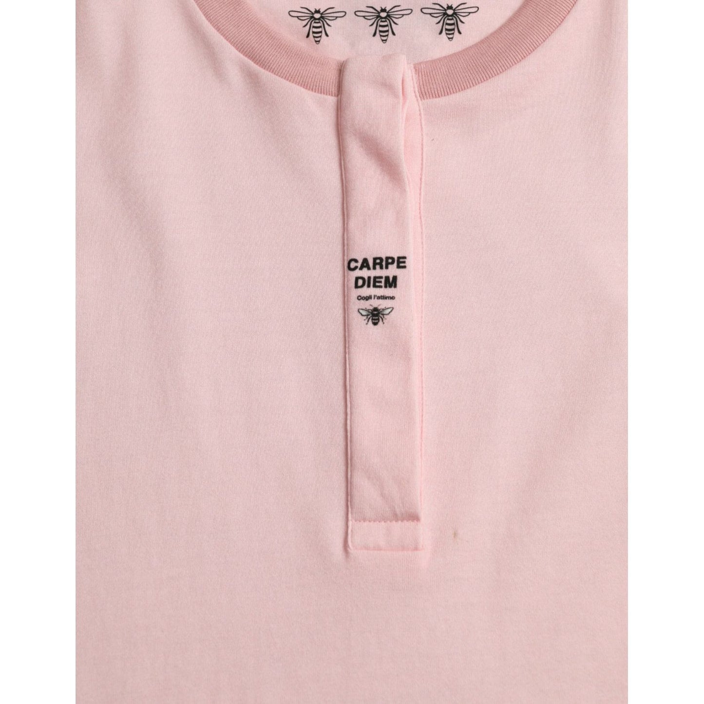 Dolce & Gabbana Pink Floral Print Cotton Short Sleeves T-shirt