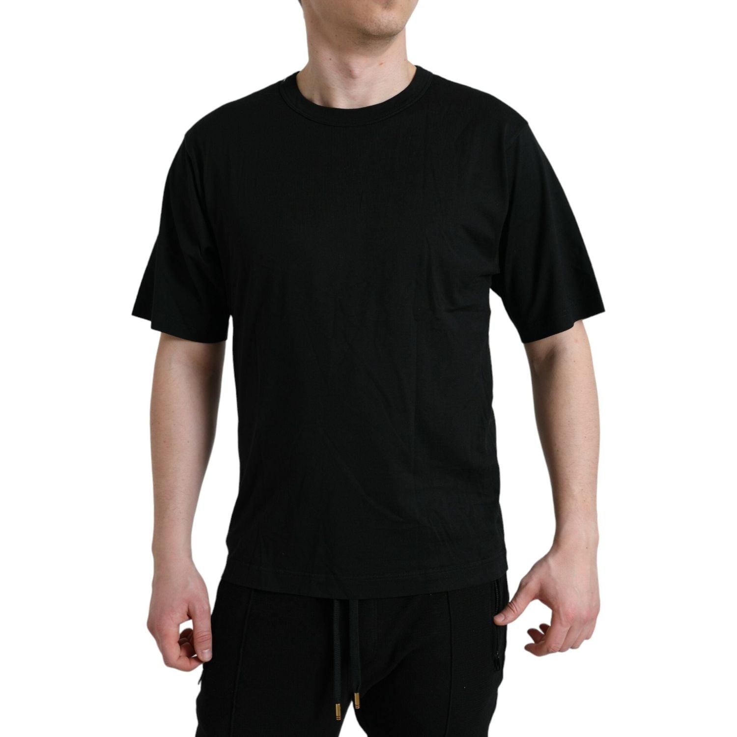 تي شيرت قطني منقوش بشعار دولتشي آند غابانا الأنيق