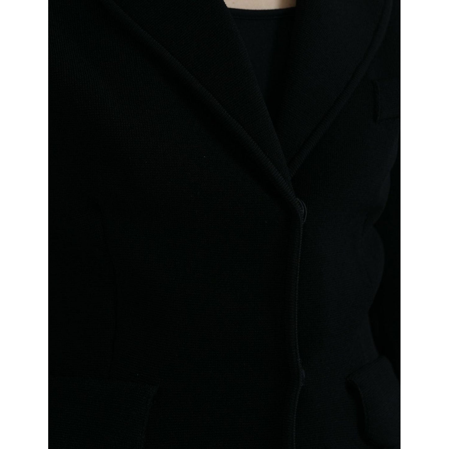 Dolce & Gabbana Black Viscose Single Breasted Blazer Jacket