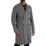 Dolce & Gabbana Gray Double Trench Coat Cashmere Jacket Dolce & Gabbana Dim Gray