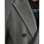 Dolce & Gabbana Gray Double Trench Coat Cashmere Jacket Dolce & Gabbana Dark Slate Gray