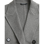Dolce & Gabbana Gray Double Trench Coat Cashmere Jacket Dolce & Gabbana Dim Gray