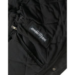 Dolce & Gabbana Black Leather Fur Collar Biker Coat Jacket