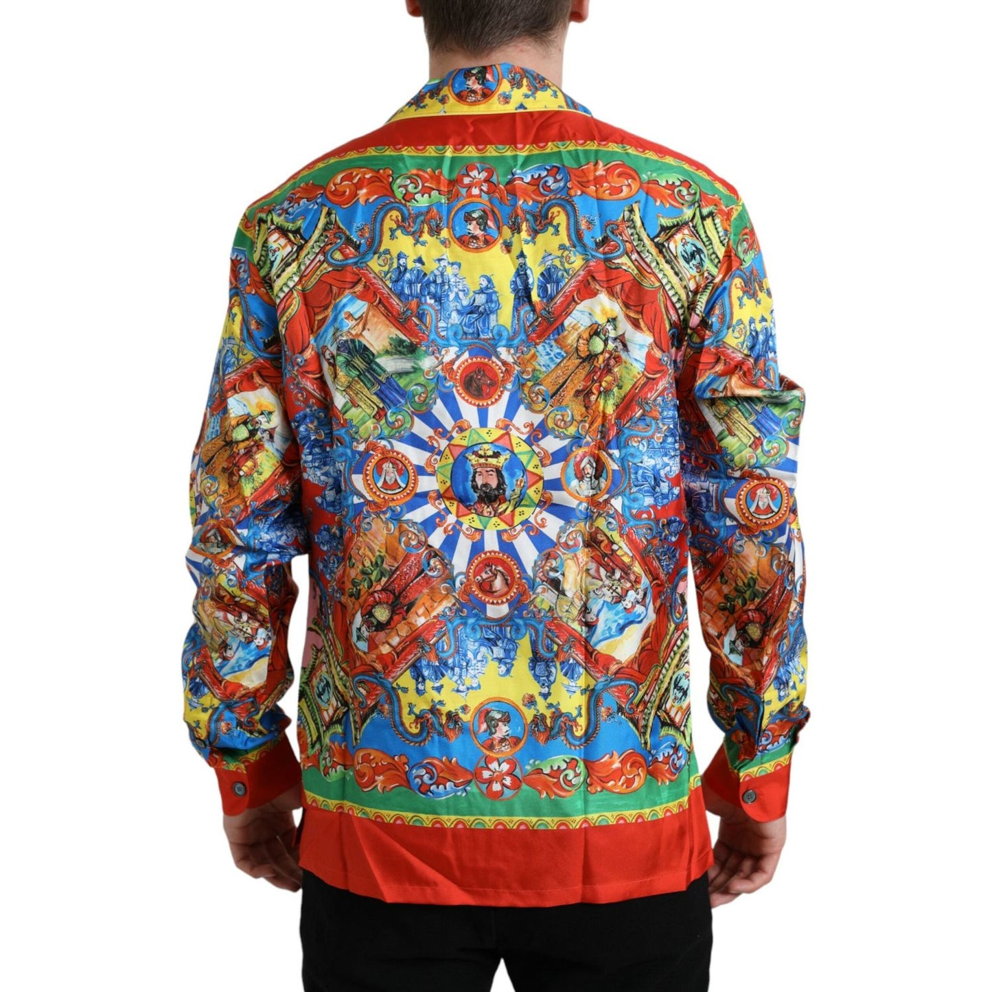 Dolce & Gabbana Multicolor Patterned Button Down Casual Shirt TSH84712-5