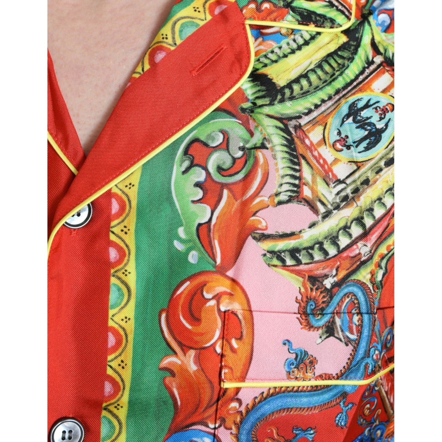 Dolce & Gabbana Multicolor Patterned Button Down Casual Shirt TSH84712-5