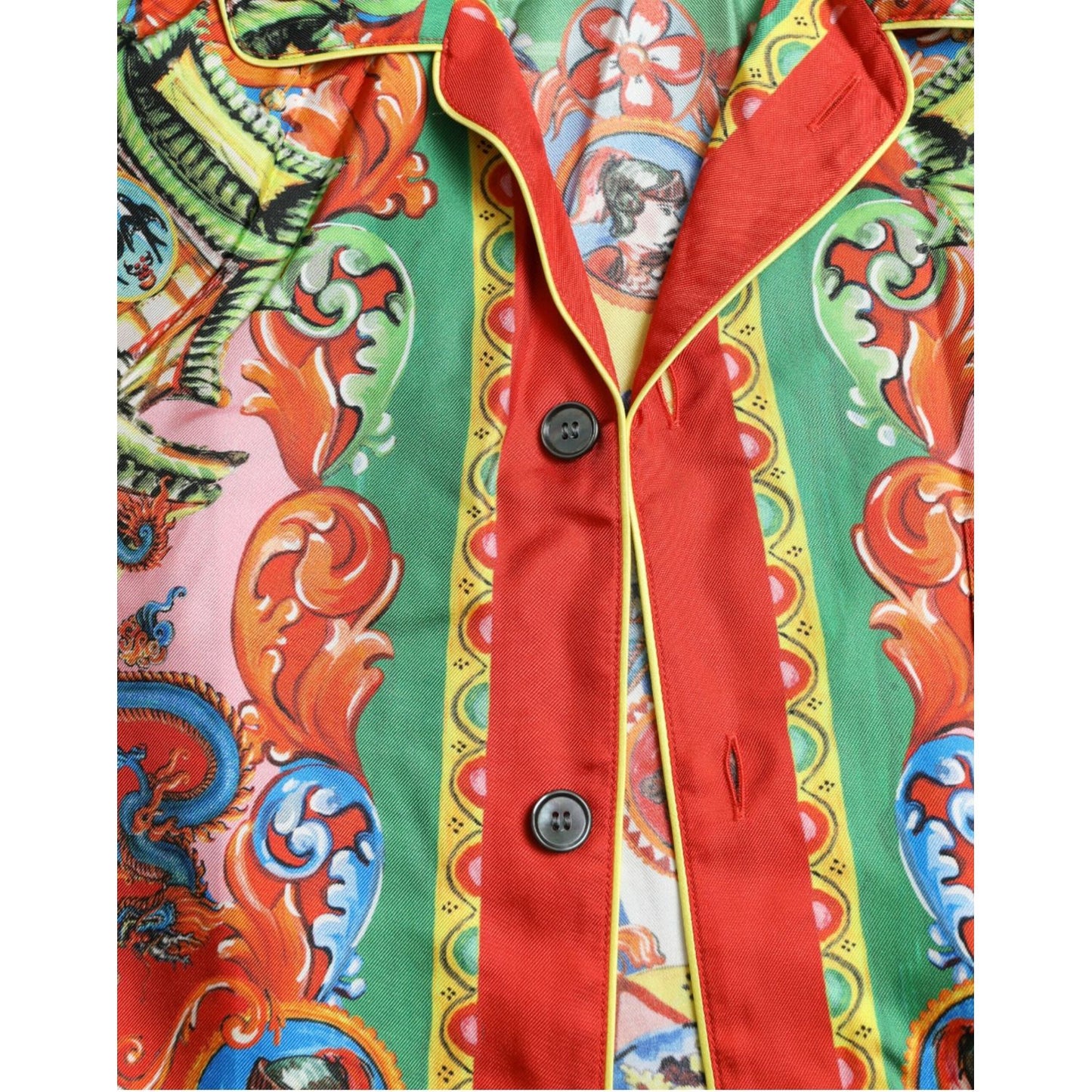 Dolce & Gabbana Multicolor Patterned Button Down Casual Shirt TSH84712-5