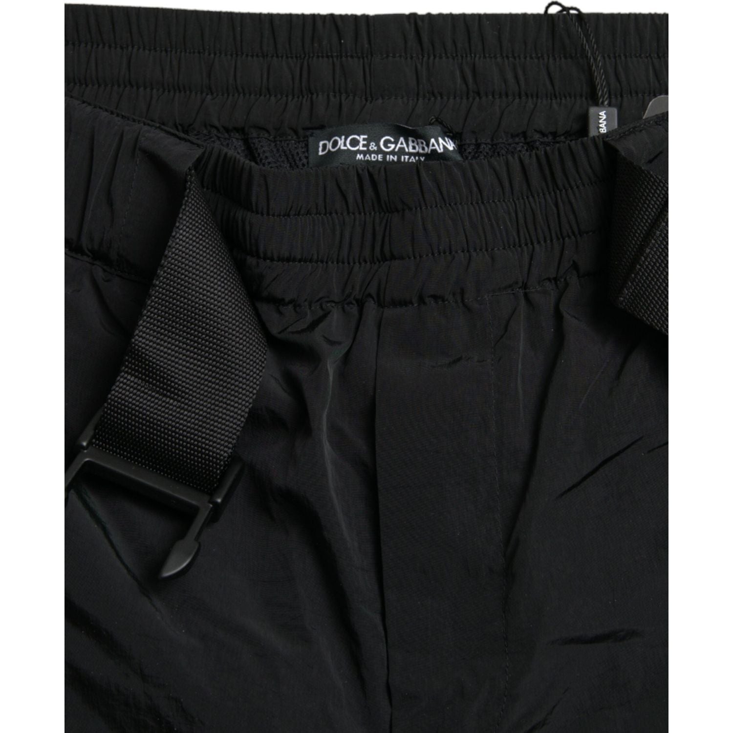 بنطال رياضي من النايلون بطبعة جلد النمر باللونين الأسود والأحمر من دولتشي آند غابانا