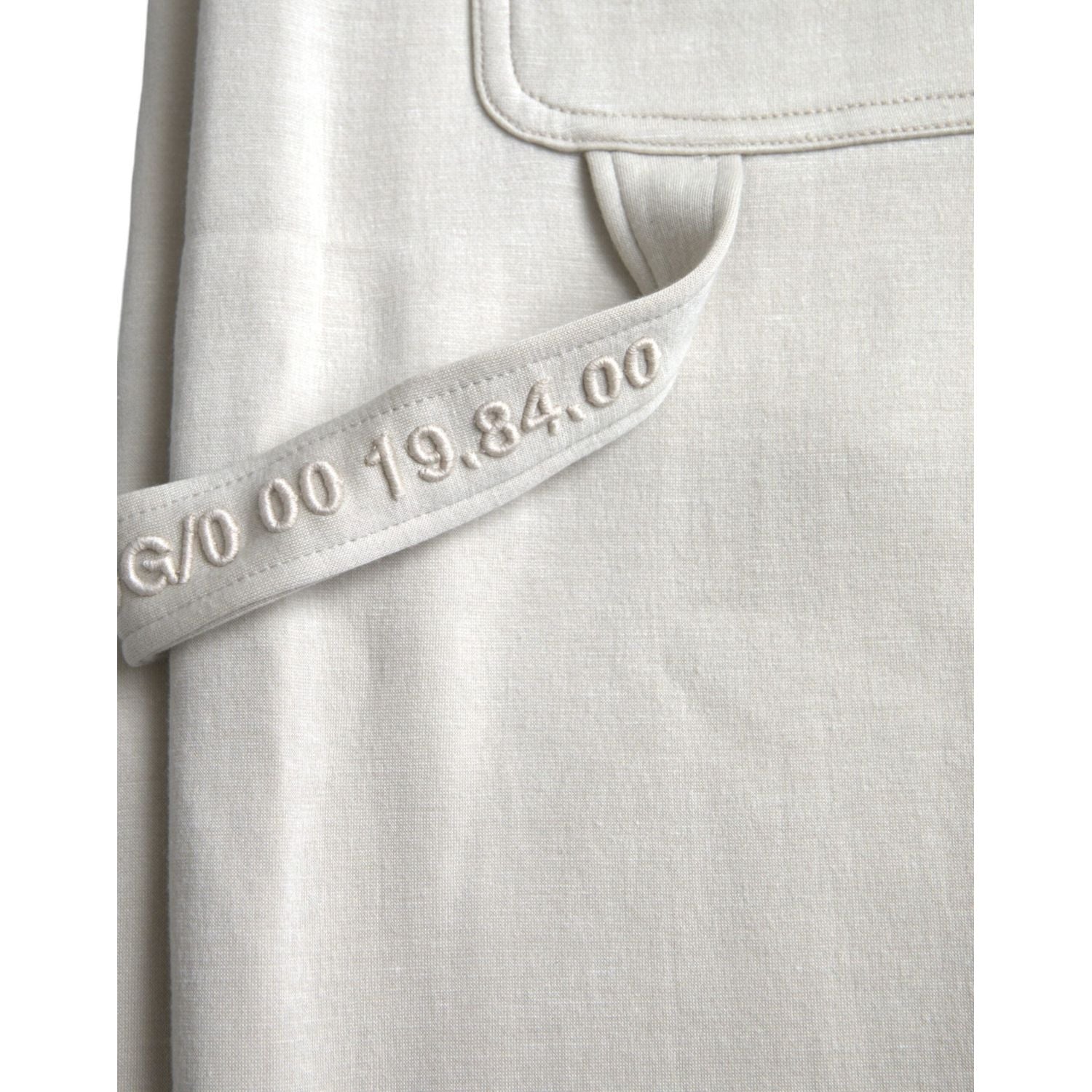 米白色粘胶纤维工装慢跑运动裤