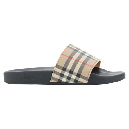 Burberry Brown Rubber Slides Sandals