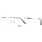 BMW Gold Men Glasses Frame, rimless titanium with demo lenses, includes branded case, 56-15-145 size, luxury eyewear