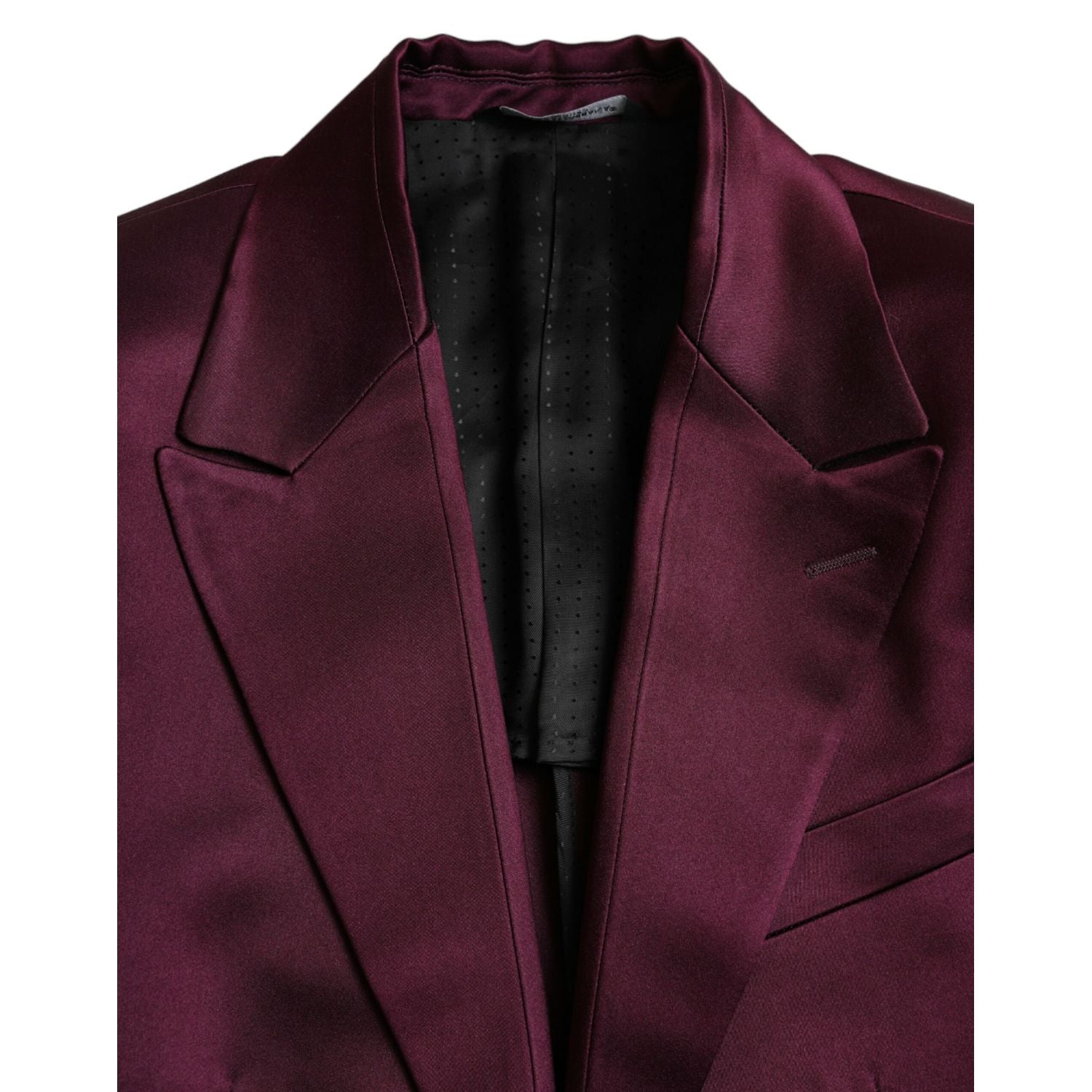 Dolce & Gabbana Maroon Silk Single Breasted Coat Blazer
