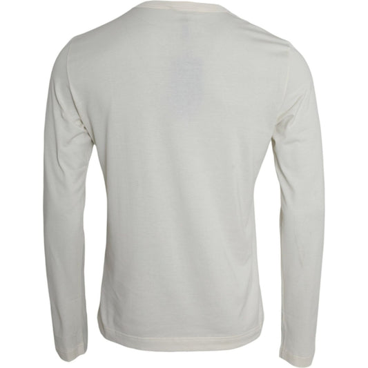 Dolce & Gabbana Off White Cotton Round Neck Pullover Sweater TSH84667-44