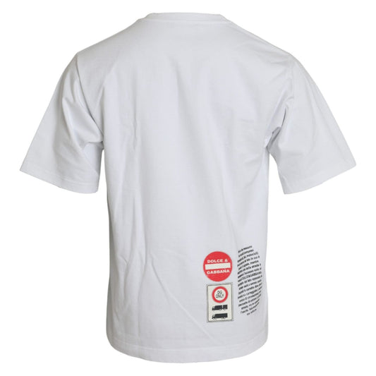 Dolce & Gabbana White Amor Heart Cotton Crewneck Short Sleeve T-shirt TSH84573-S