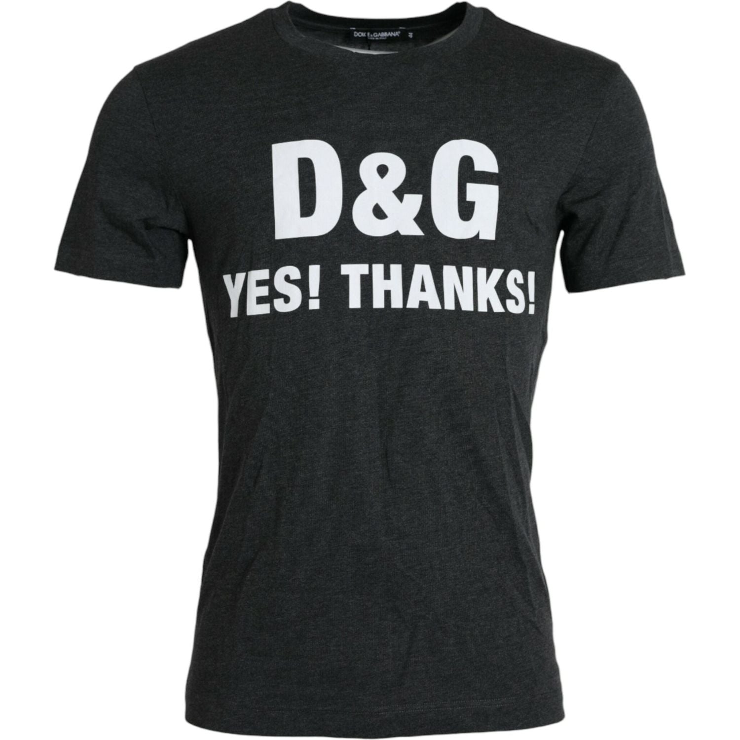 灰色徽标印花圆领短袖 T 恤