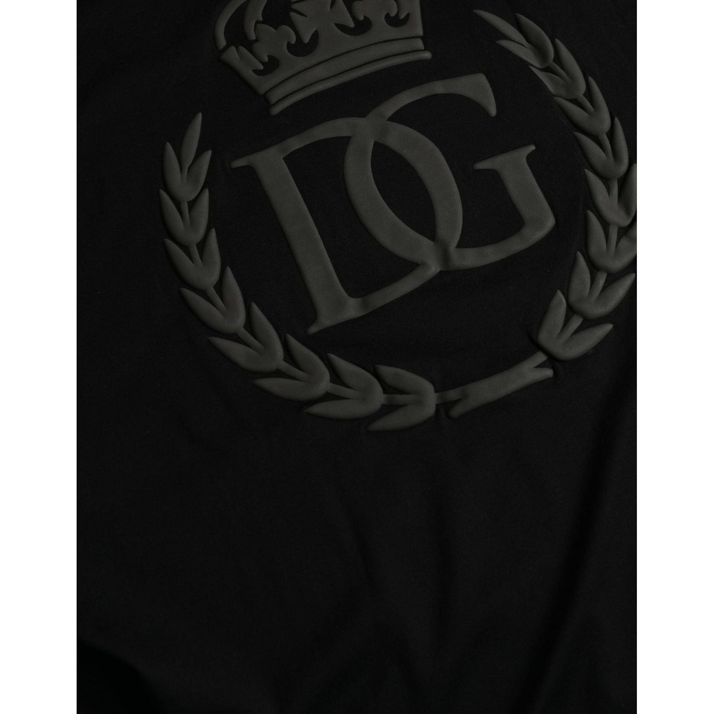 Dolce & Gabbana Black Logo Embossed Crew Neck Short Sleeves T-shirt