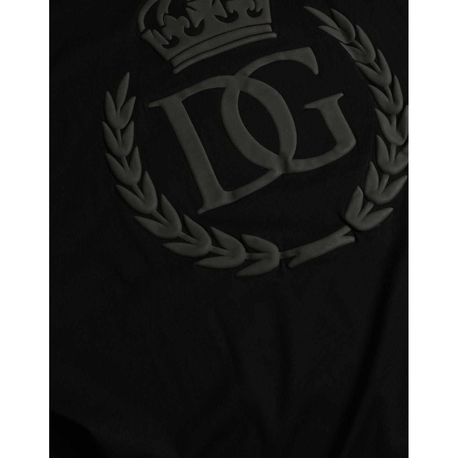 Dolce & Gabbana Black Logo Embossed Crew Neck Short Sleeves T-shirt