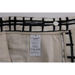 Dolce & Gabbana White Black Striped Casual Shorts SIG60402-4