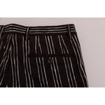 Dolce & Gabbana Bordeaux White Striped Hemp Casual Shorts SIG60407-5