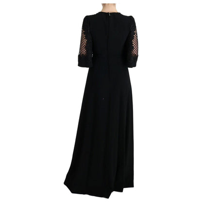 Dolce & Gabbana Black Stretch Shift Long Maxi Dress
