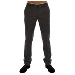 Dolce & Gabbana Gray Wool Striped Formal Pants PAN60729-4