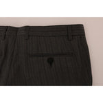 Dolce & Gabbana Gray Wool Striped Formal Pants PAN60729-4