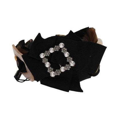 Dolce & Gabbana Clear Crystal Brown Hair Headband Tiara